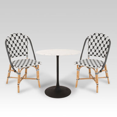 Tulip Cast Iron Table With X Popsicle Chairs