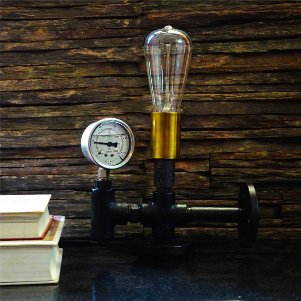 Tpf116 Auric Industrial Pressure Gauge Table Lamp