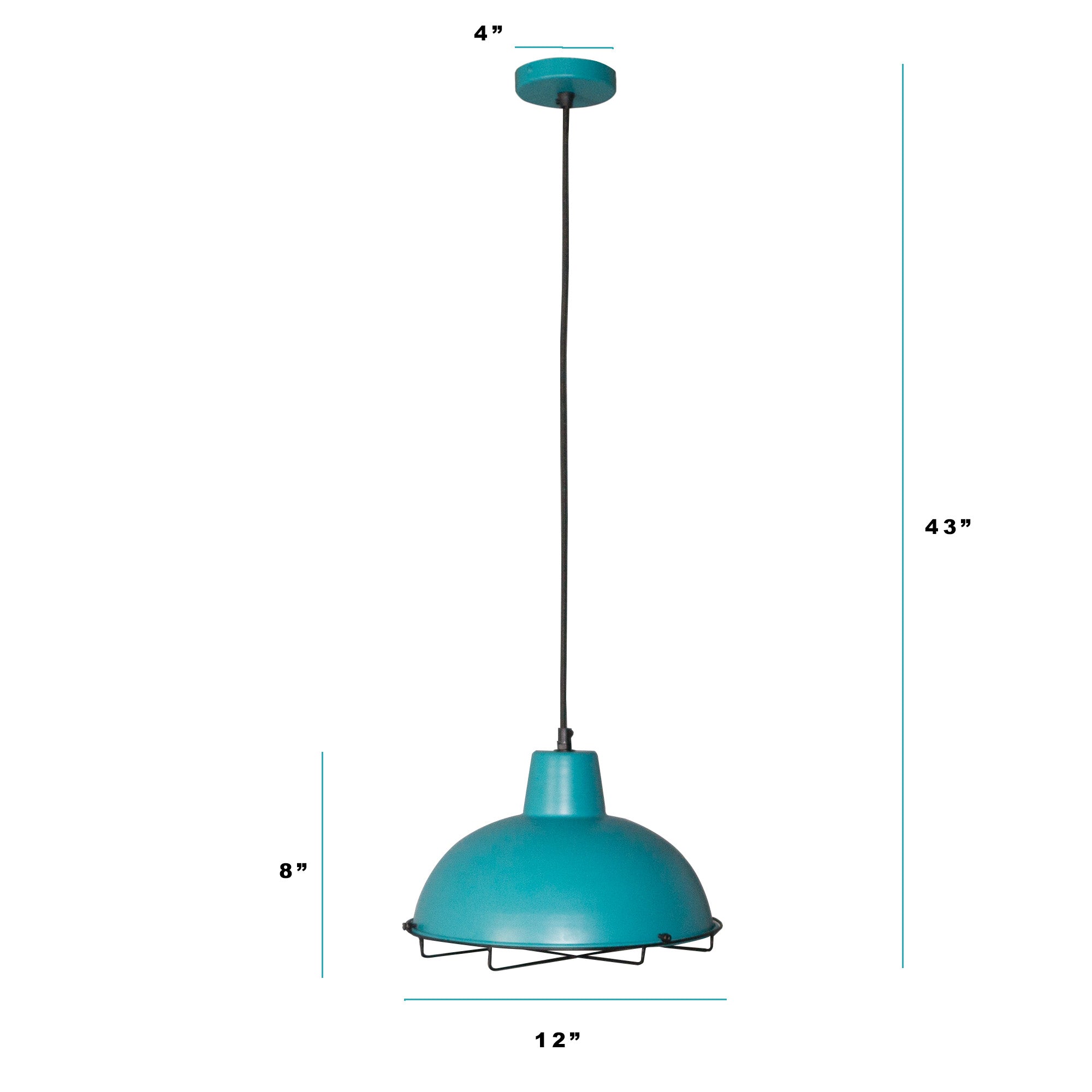 Clh110 Turquoise Blue Industrial Hanging Lamp