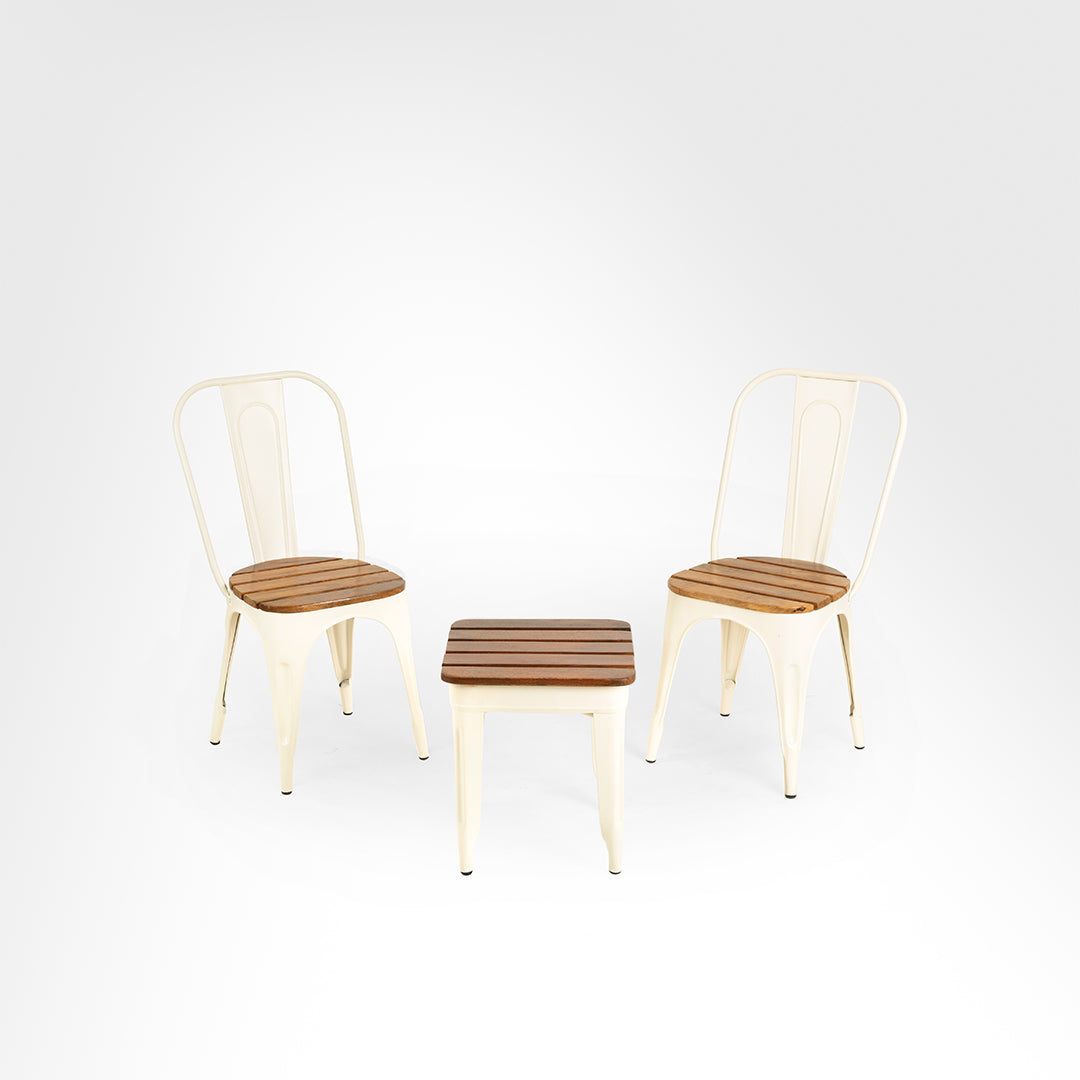 Tolix Chairs And Side Table Set