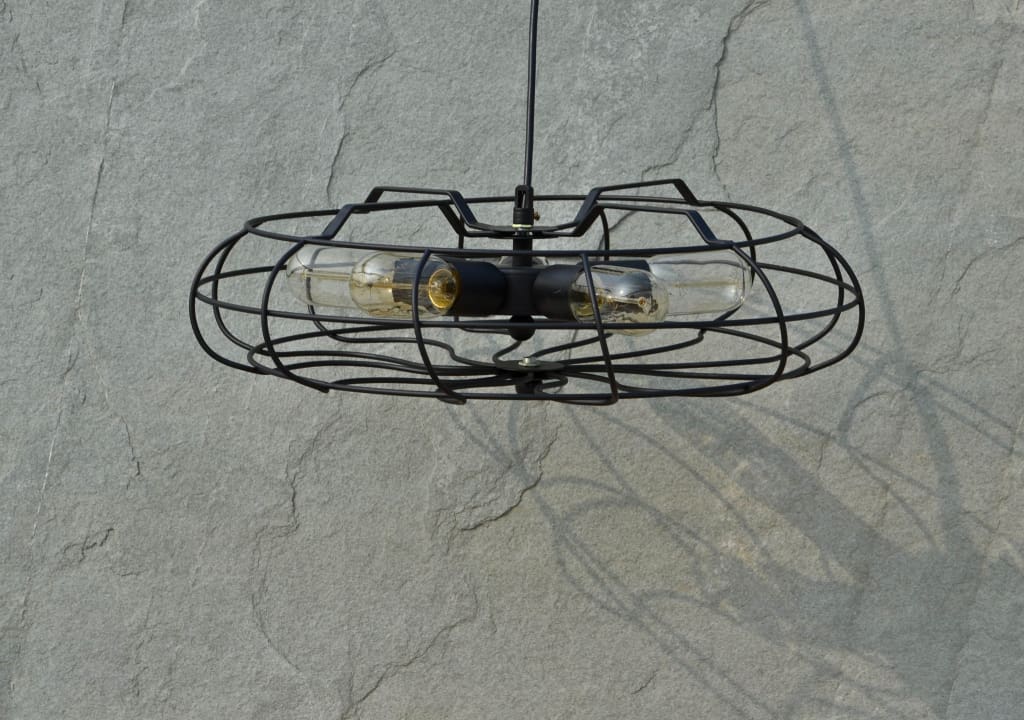 Clr106 Flywheel Industrial Pendant Cage Lamp