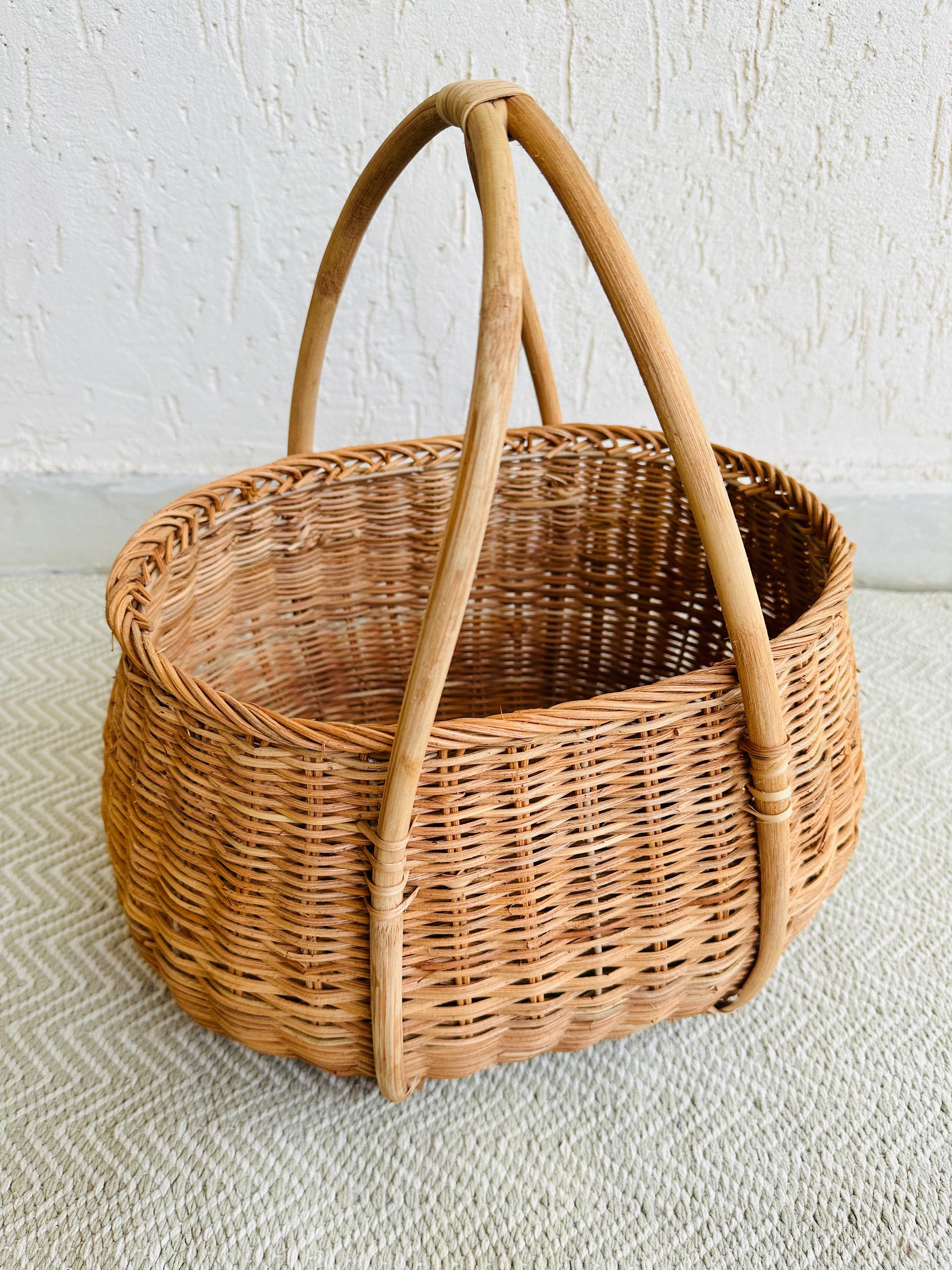 Rattan Storage Basket With Handle