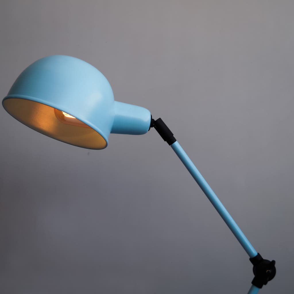 Fdl104 Laurent Arched Mid-Century Blue Desk Lamp