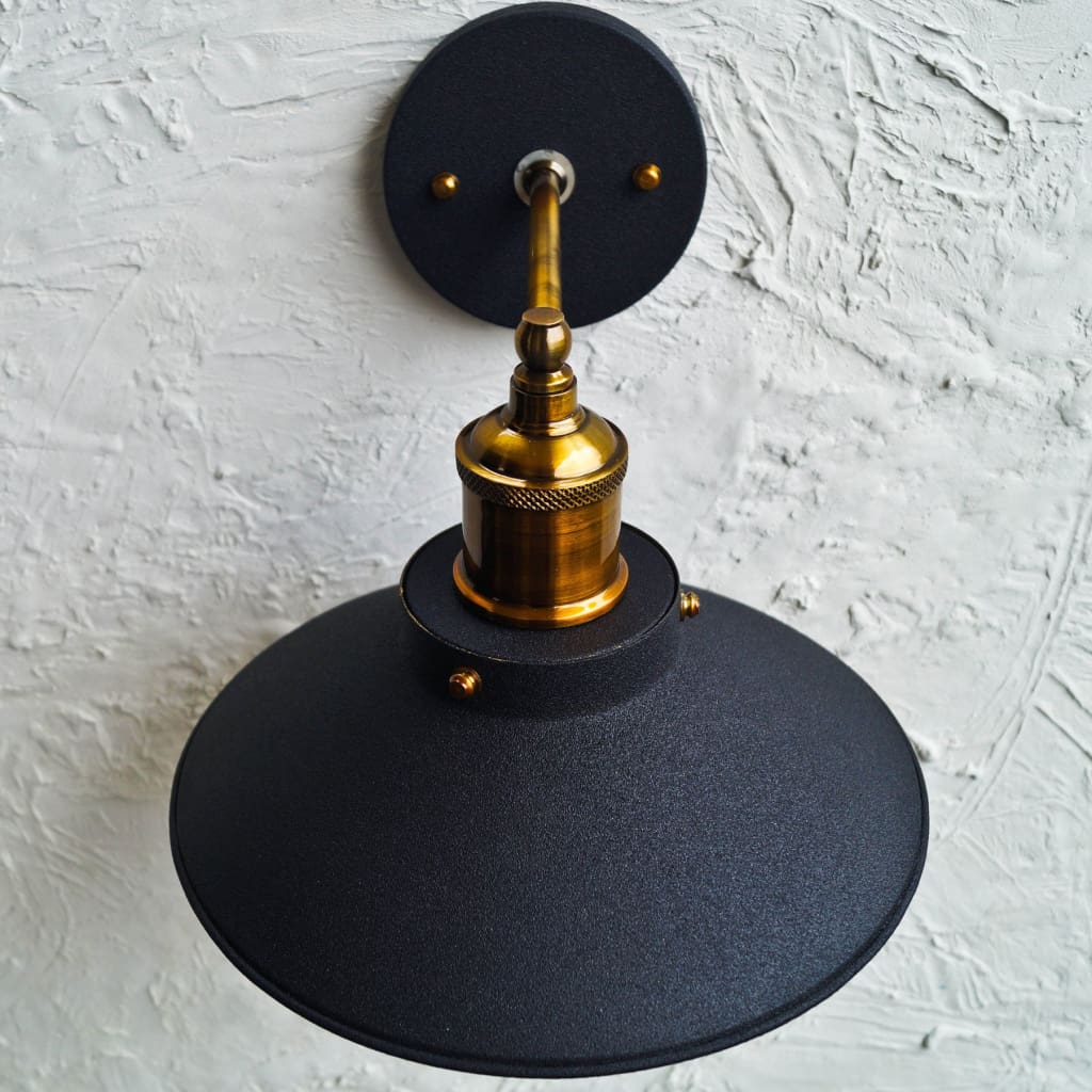 Cws109 Nordic Conical Midnight Gold Industrial Wall Lamp