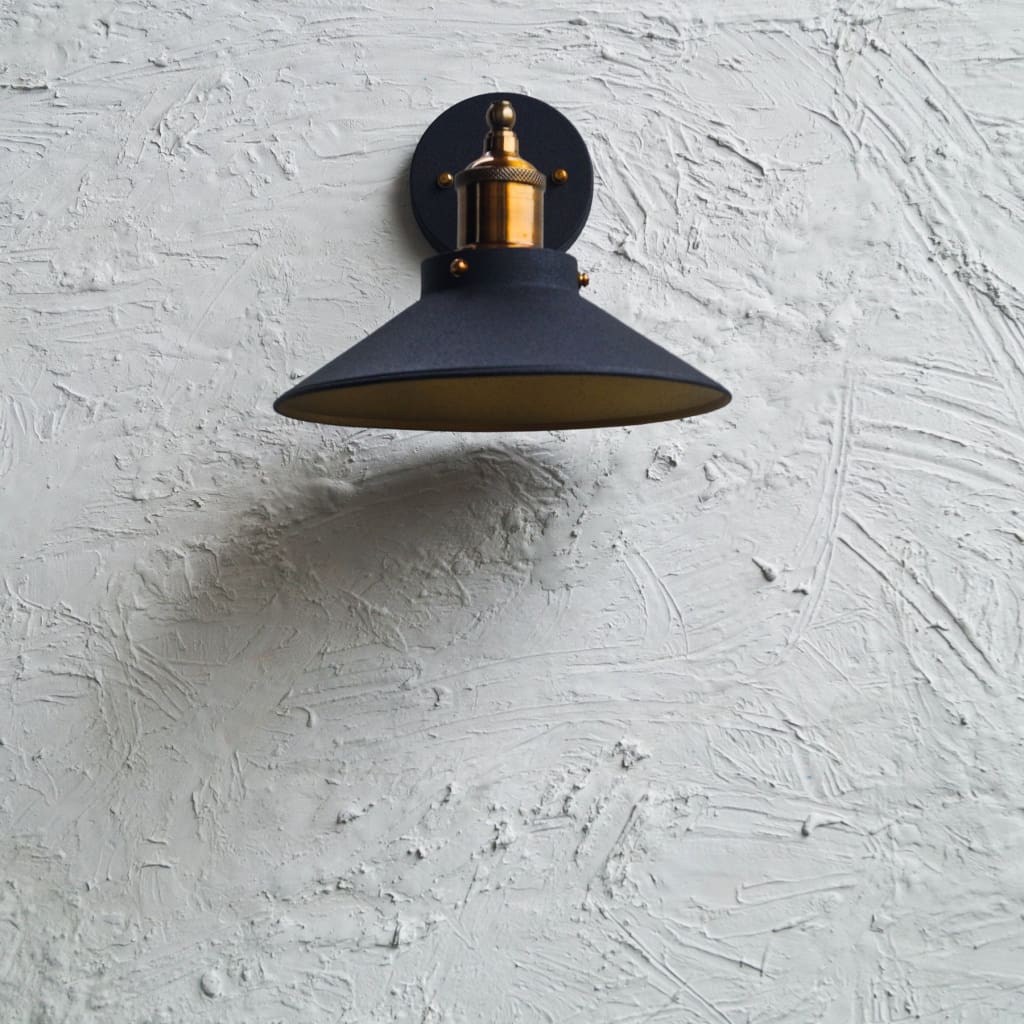 Cws109 Nordic Conical Midnight Gold Industrial Wall Lamp