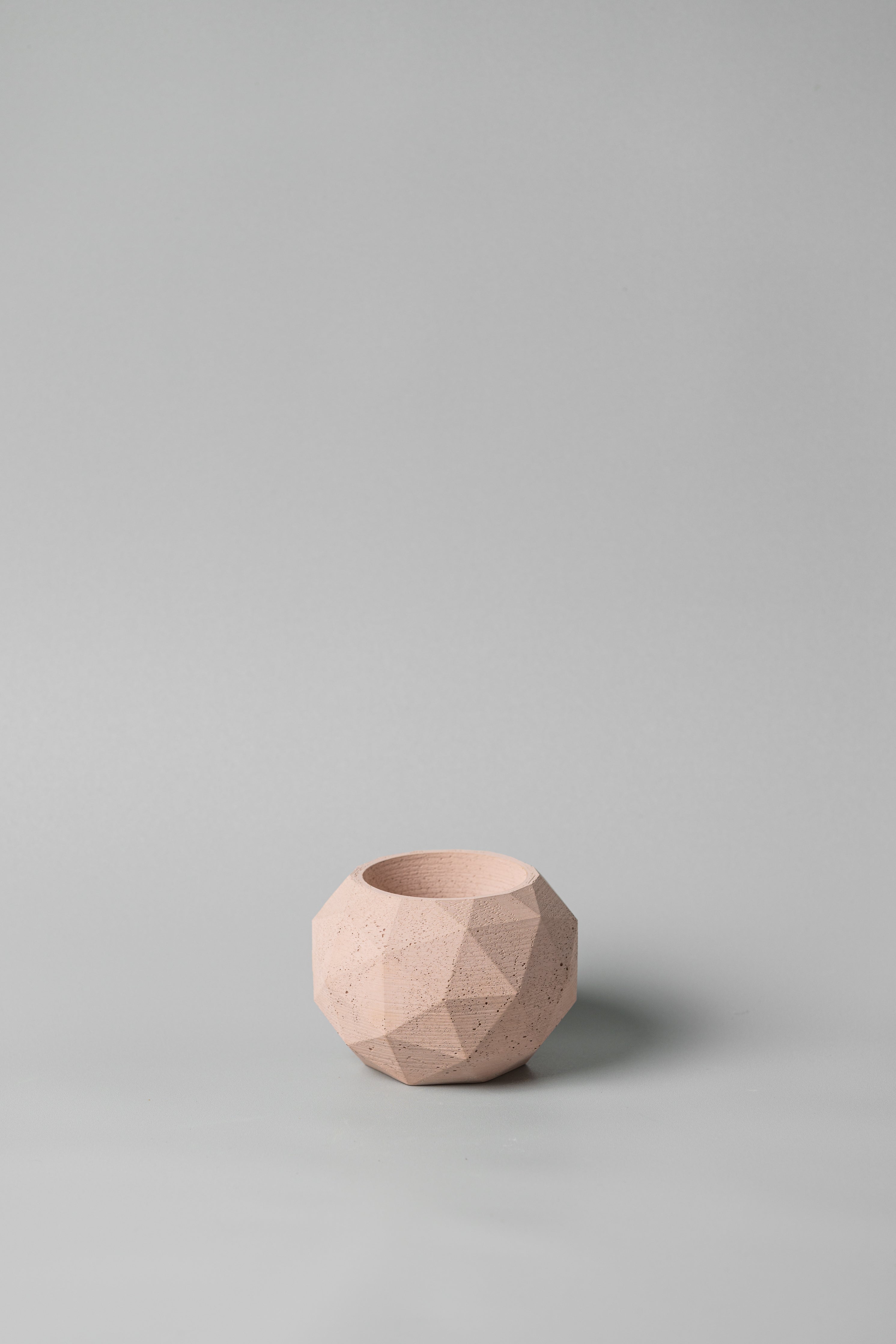 Scoop concrete planter accent in pink